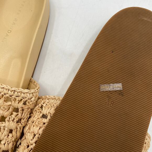 Loeffler Randall Cream Tan weaved slide Henri sandals - Picture 7 of 7